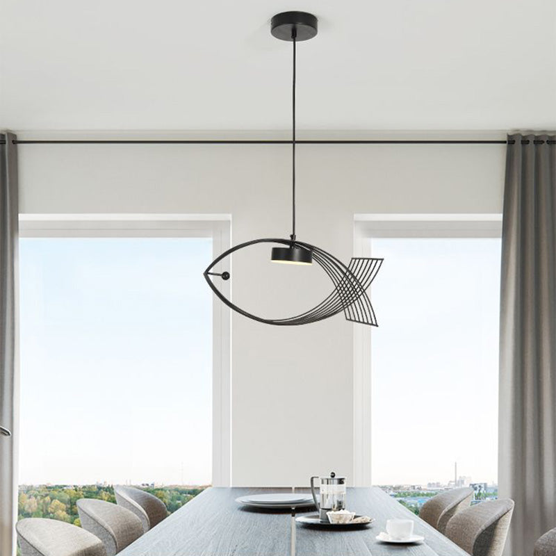 Forme de poisson en une lumière Lumière Light Atest de suspension LED moderne Éclairage d'éclairage pour la cuisine