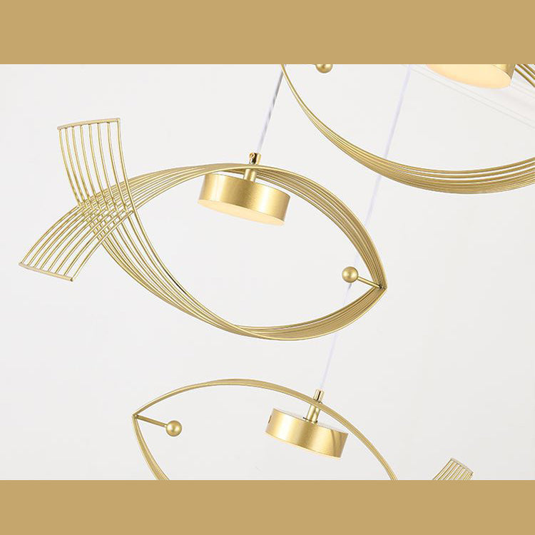 Forme de poisson en une lumière Lumière Light Atest de suspension LED moderne Éclairage d'éclairage pour la cuisine