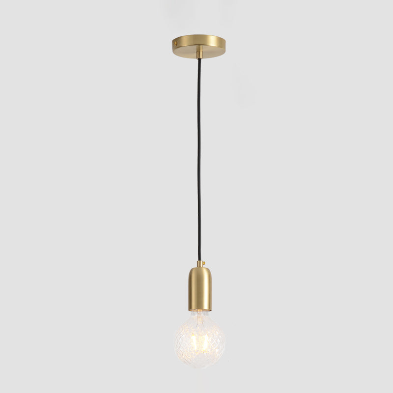 Metal 1 Light LED Pendant Lamp Gold Postmodern Hanging Light for Dinning Room