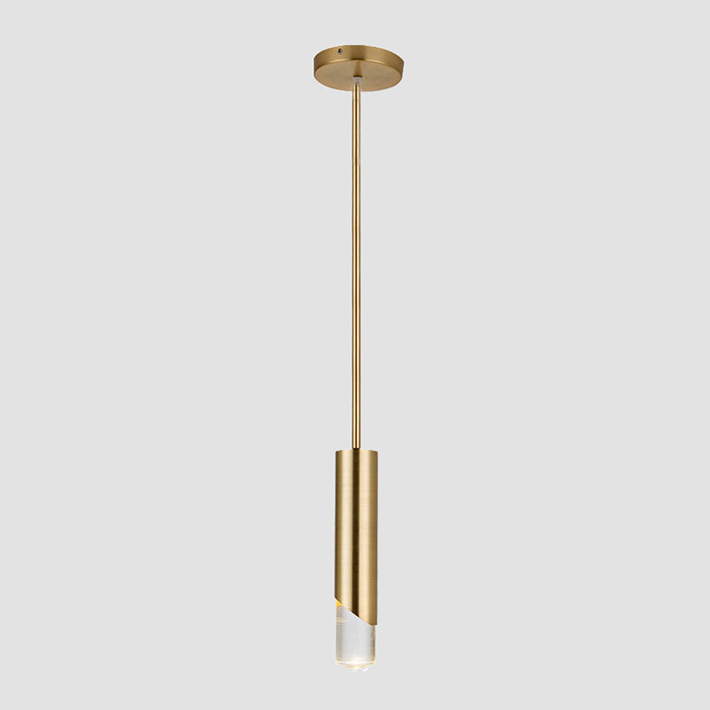 Metal 1 Light LED Pendant Lamp Gold Postmodern Hanging Light for Dinning Room