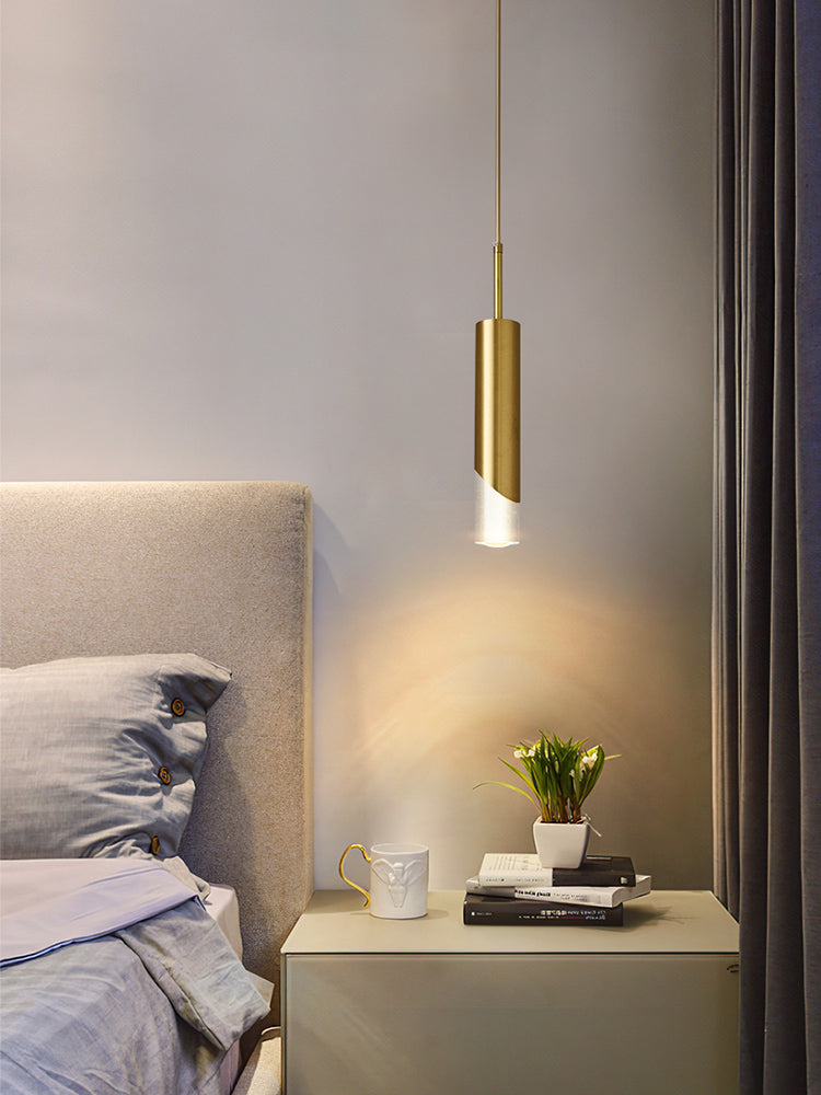 Metal 1 Light LED Pendant Lamp Gold Postmodern Hanging Light for Dinning Room