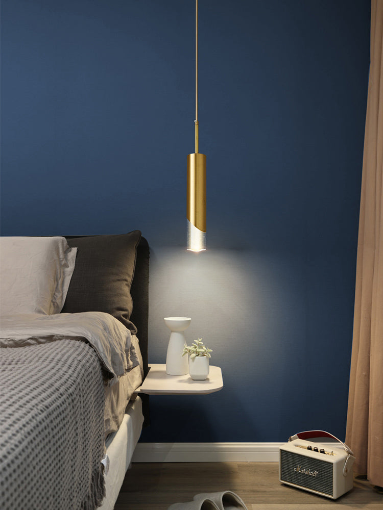 Metal 1 Light LED Pendant Lamp Gold Postmodern Hanging Light for Dinning Room