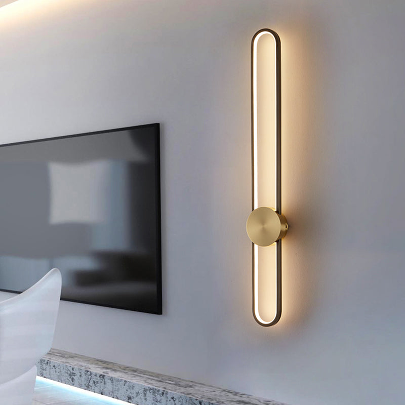Oval Wall Lighting Fixture Modern Style LED Metal Wall Mounted Lighting for Living Room