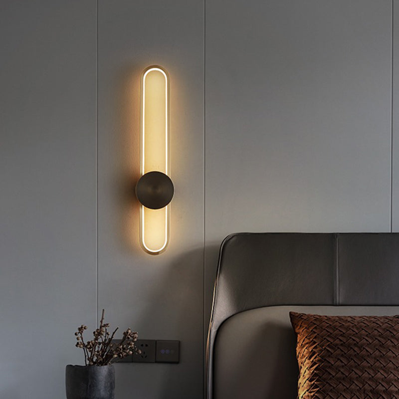 Oval Wall Lighting Fixture Modern Style LED Metal Wall Mounted Lighting for Living Room