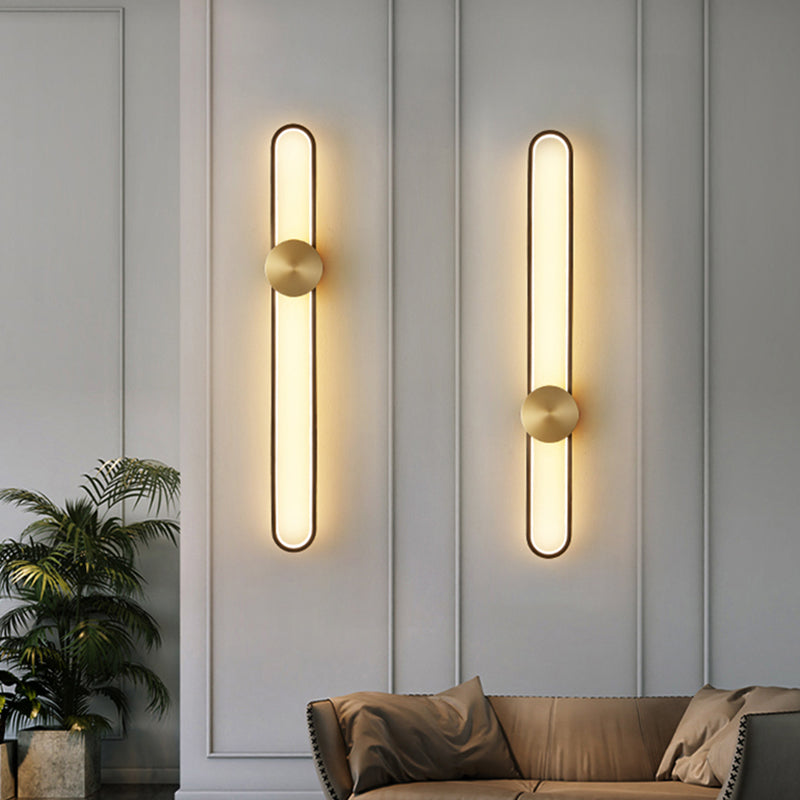 Oval Wall Lighting Fixture Modern Style LED Metal Wall Mounted Lighting for Living Room