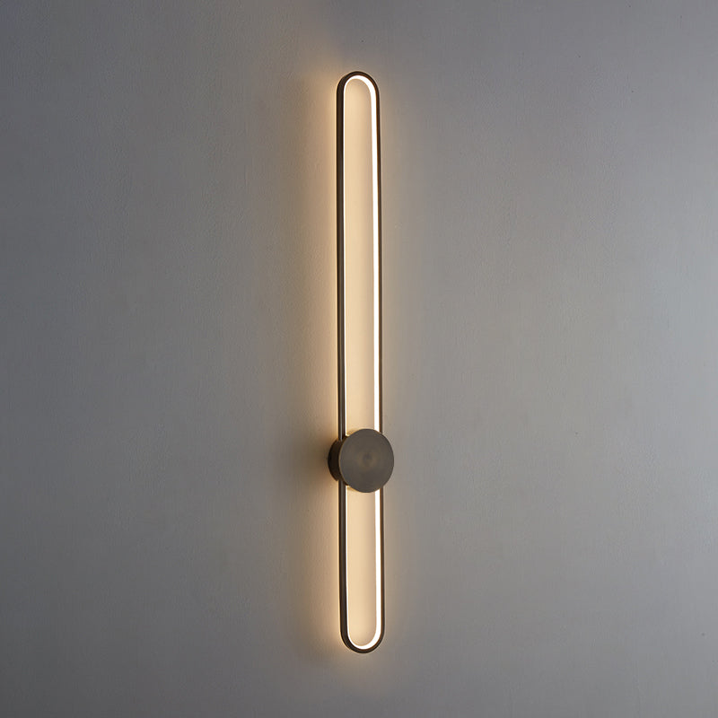 Oval Wall Lighting Fixture Modern Style LED Metal Wall Mounted Lighting for Living Room
