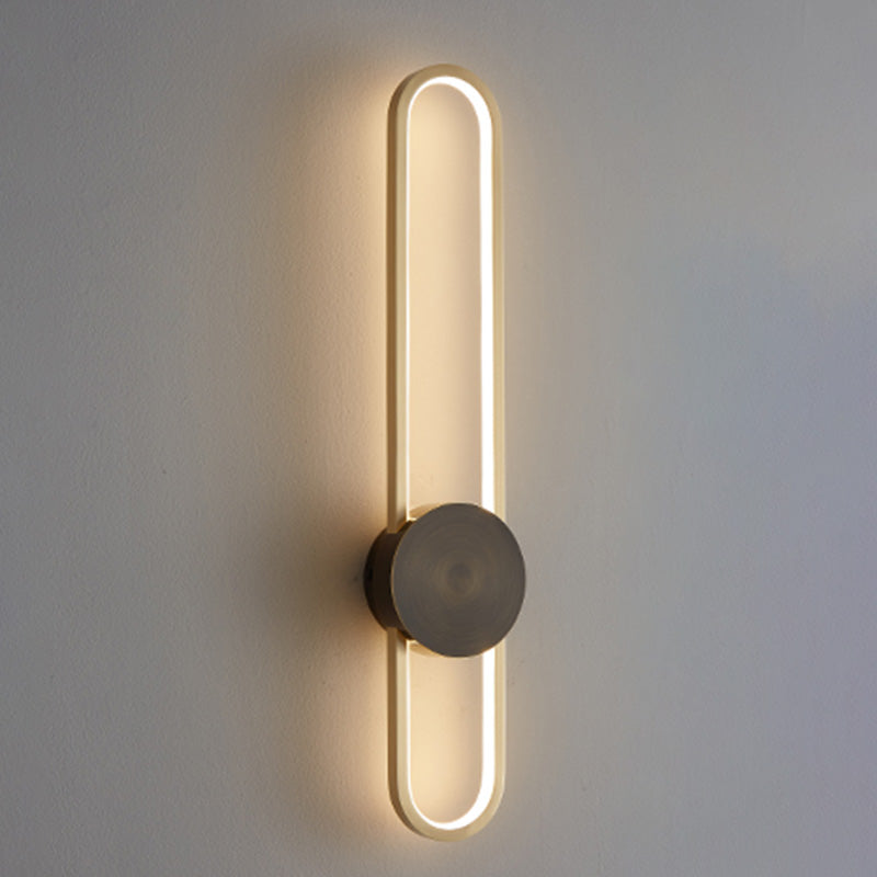 Oval Wall Lighting Fixture Modern Style LED Metal Wall Mounted Lighting for Living Room