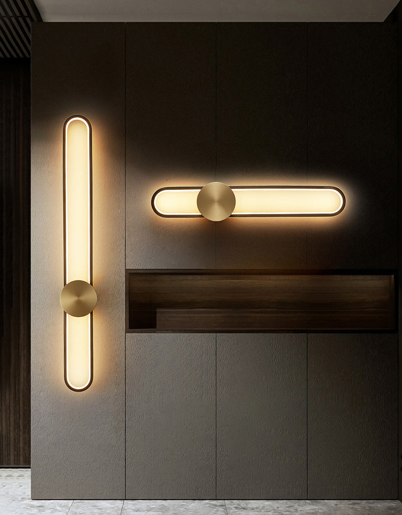 Oval Wall Lighting Fixture Modern Style LED Metal Wall Mounted Lighting for Living Room
