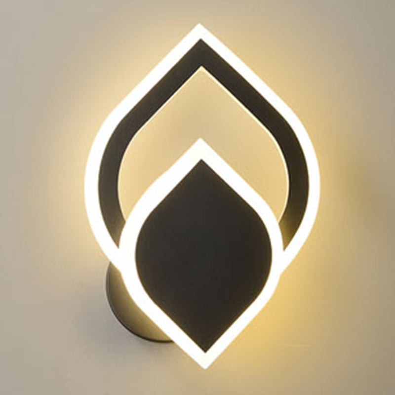 Shaded Bedroom Sconce Light Fixture Metal LED Minimalist Wall Mount Light Fixture