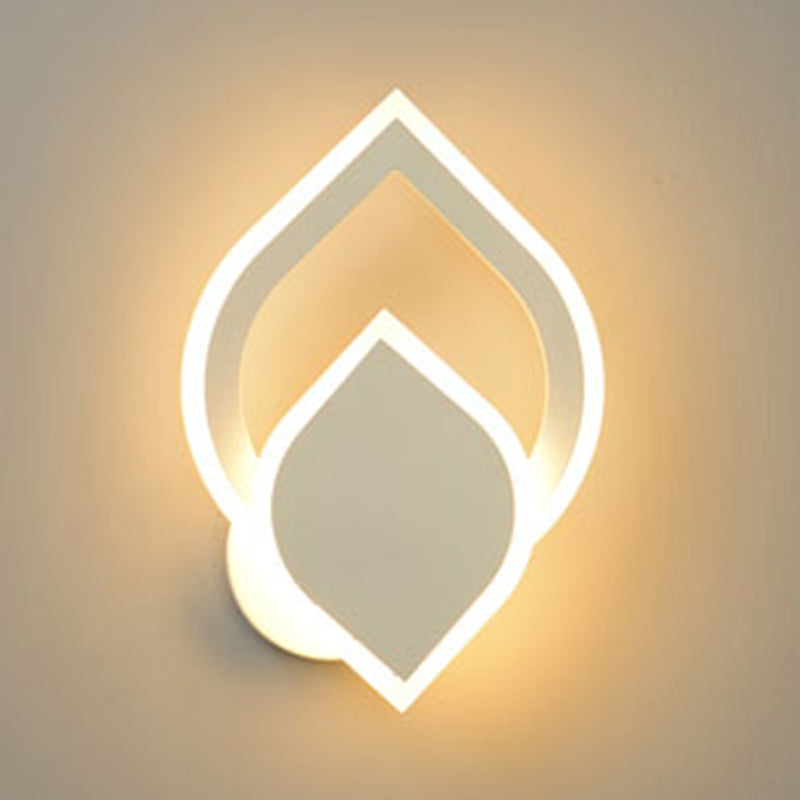 Shaded Bedroom Sconce Light Fixture Metal LED Minimalist Wall Mount Light Fixture