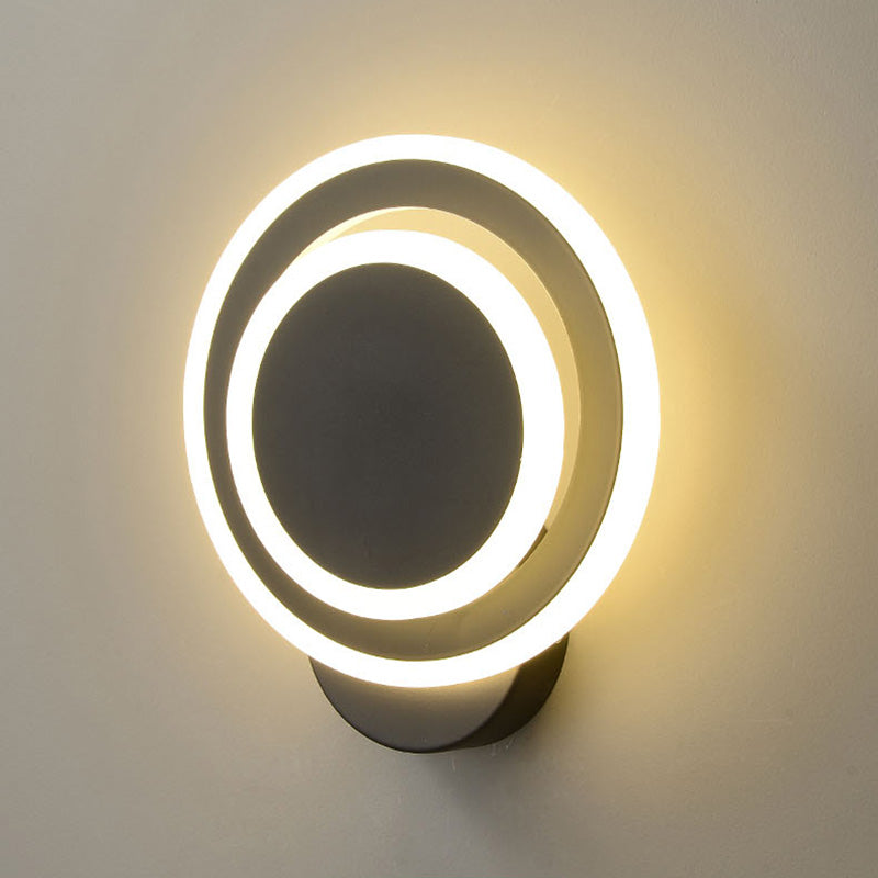 Shaded Bedroom Sconce Light Fixture Metal LED Minimalist Wall Mount Light Fixture