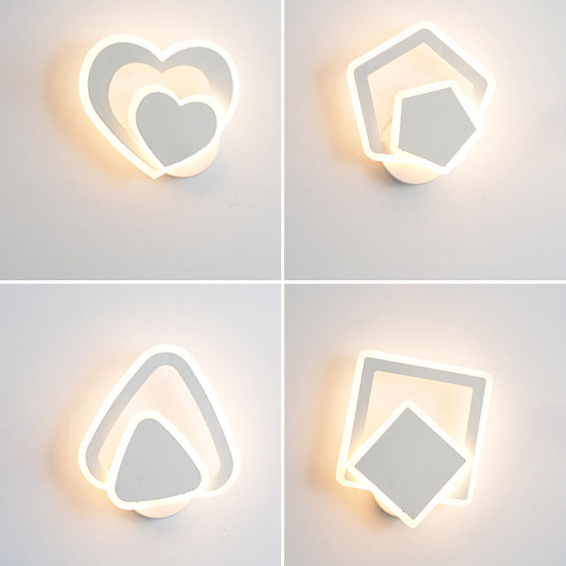 Shaded Bedroom Sconce Light Fixture Metal LED Minimalist Wall Mount Light Fixture