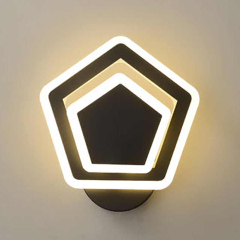 Shaded Bedroom Sconce Light Fixture Metal LED Minimalist Wall Mount Light Fixture