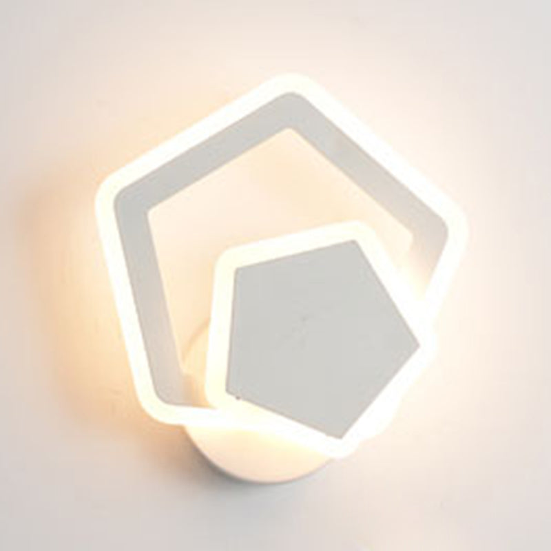 Shaded Bedroom Sconce Light Fixture Metal LED Minimalist Wall Mount Light Fixture