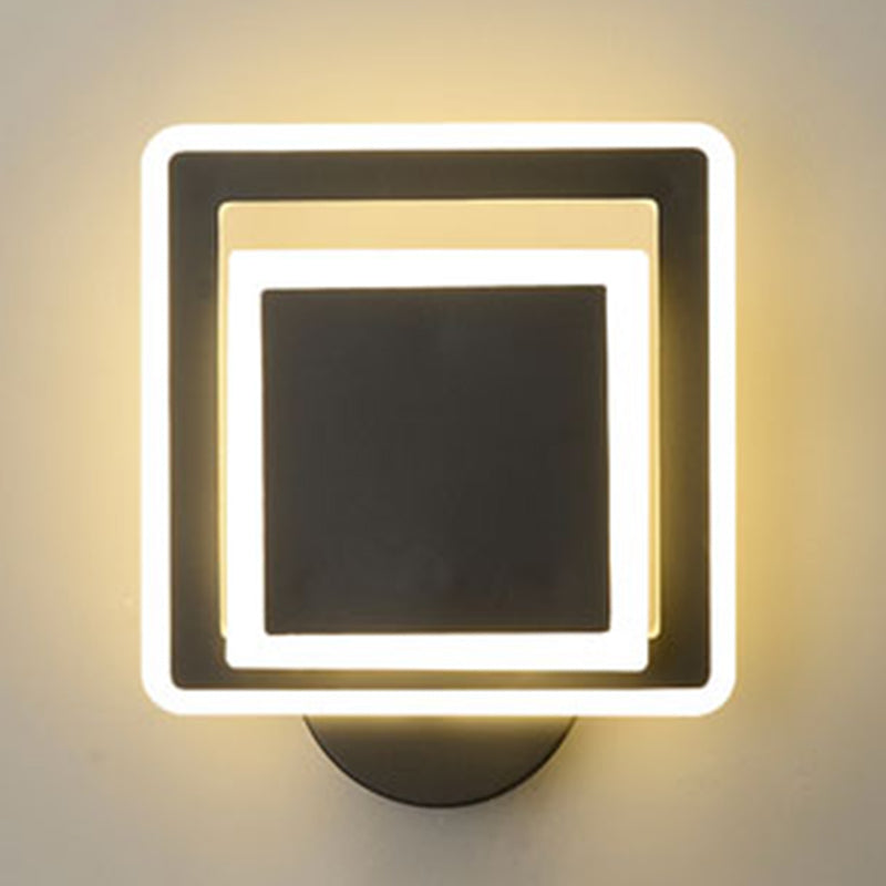 Shaded Bedroom Sconce Light Fixture Metal LED Minimalist Wall Mount Light Fixture