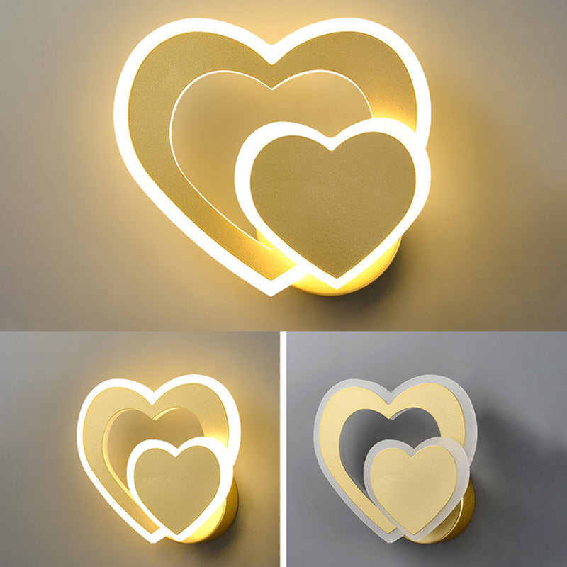 Shaded Bedroom Sconce Light Fixture Metal LED Minimalist Wall Mount Light Fixture