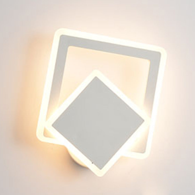 Shaded Bedroom Sconce Light Fixture Metal LED Minimalist Wall Mount Light Fixture