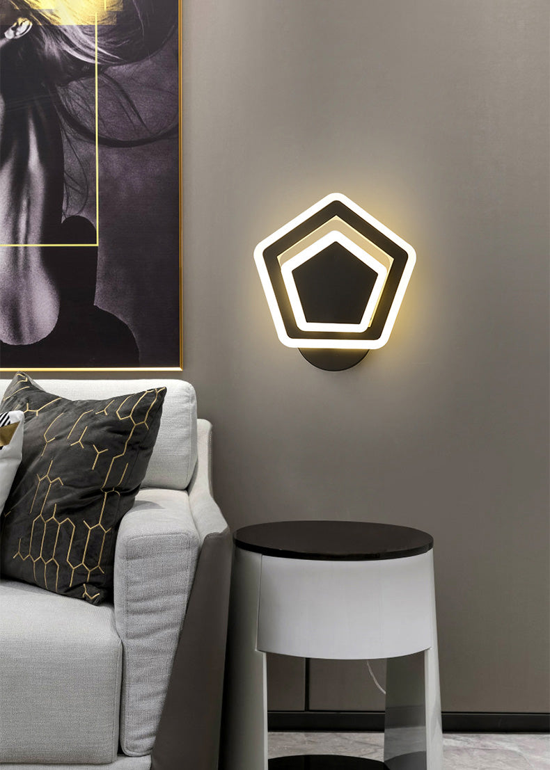 Shaded Bedroom Sconce Light Fixture Metal LED Minimalist Wall Mount Light Fixture