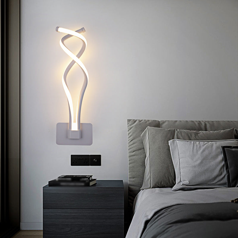 Metal Twist Sconce Light Fixture Modern Style LED Wall Mount Light Fixture for Bedroom
