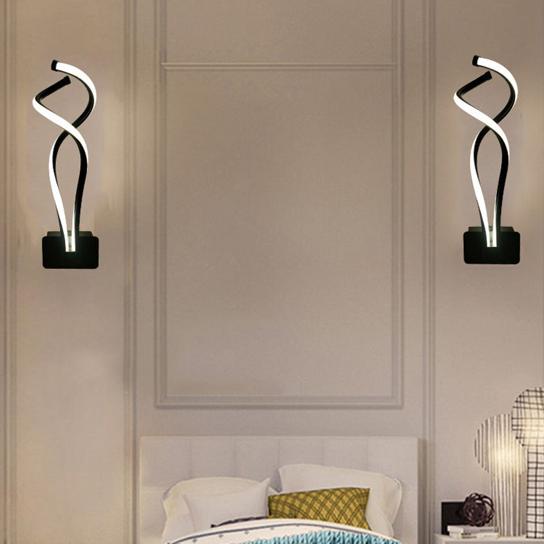 Accoglienza a parete a spirale Freeture Minimalist in stile Minimalista LED LED Black Wall Sconce Illuminazione