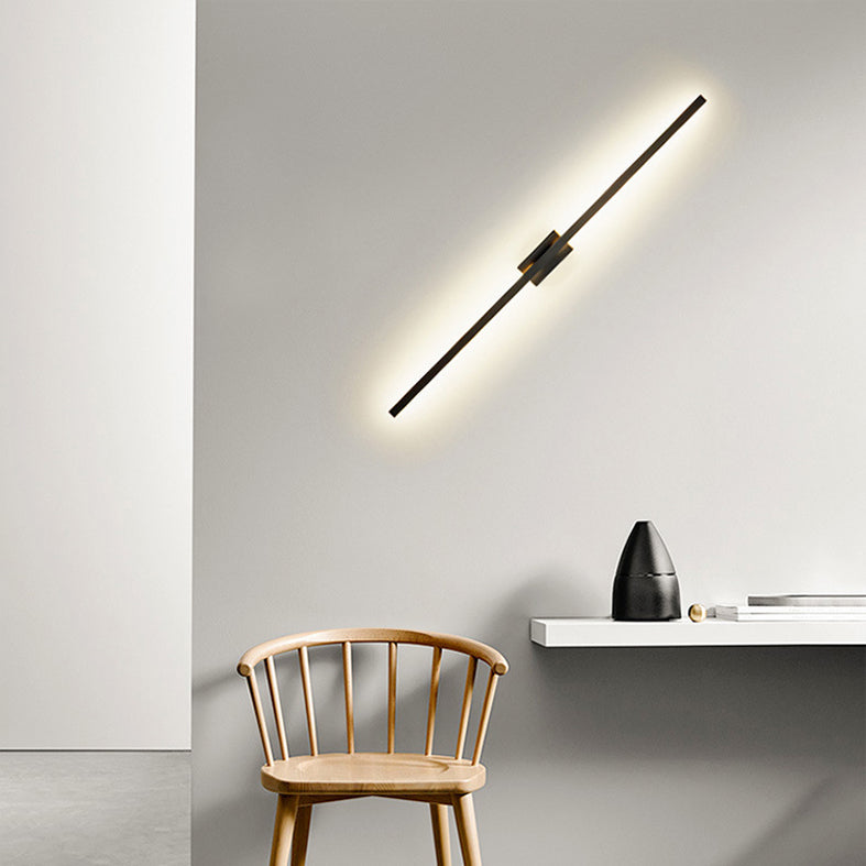 Accesorio de iluminación de pared lineal de metal Luce de pared LED de estilo minimalista aplique para habitación