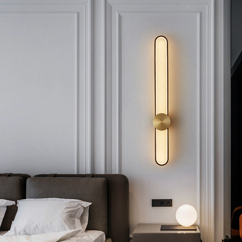 Oval Wall Lighting Fixture Modern Style LED Metal Wall Mounted Lighting for Living Room