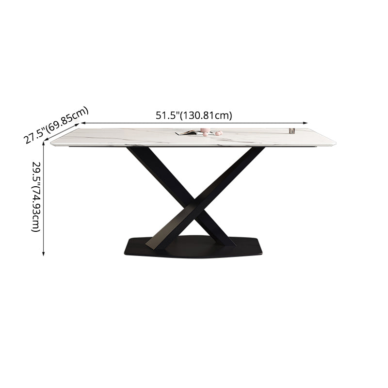 Fixed Sintered Stone Dining Room Set of with Pedestal Base Table Dining Room Furniture for Home