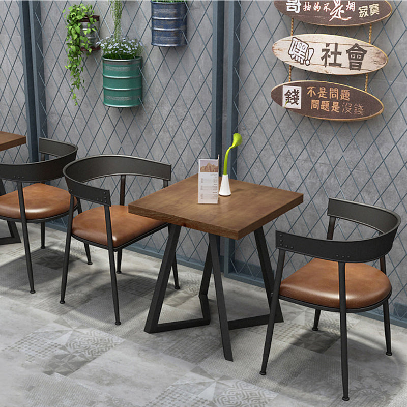 Industrial Style Rectangle Shape Dinette Set Solid Wood Top Dining Table Furniture for Dining Room
