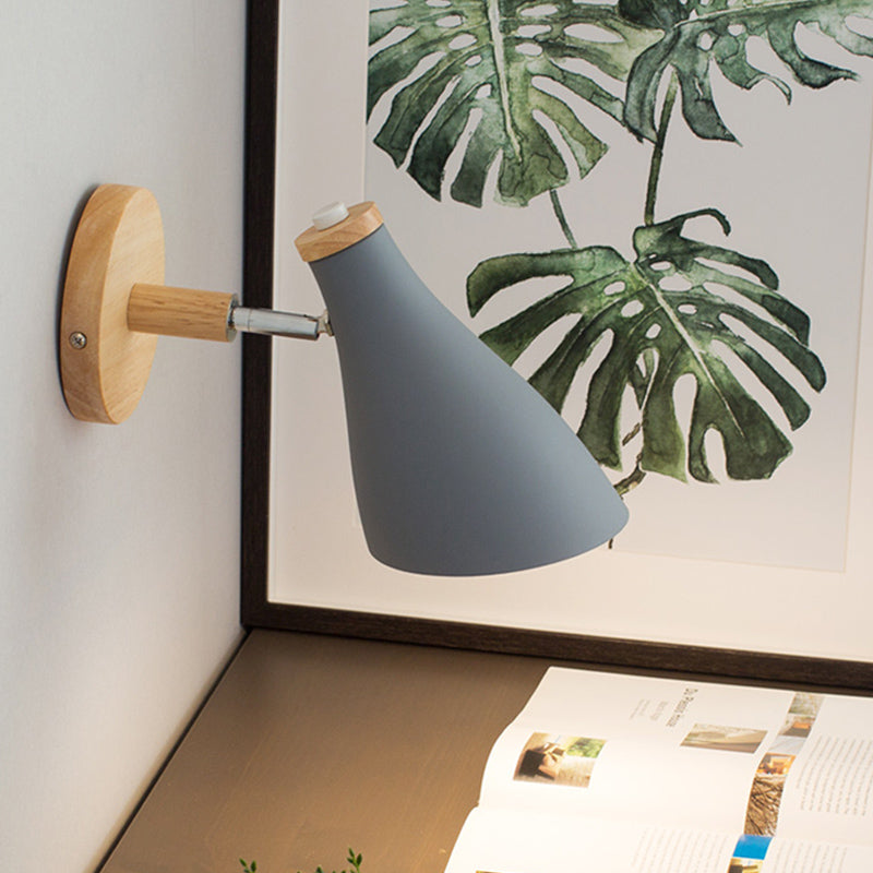 Wijd uitlopende wandverlichting modernisme metaal 1 lamp SCONCE LIMMUTE IN GREY MET ROTATIEVE NODE