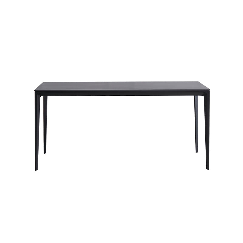 Modern Sintered Stone Dining Room Set with Rectangle Top and Black Base Dining Furniture for Kitchen