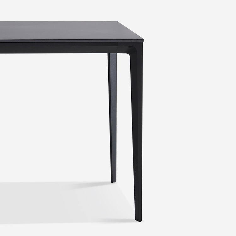 Modern Sintered Stone Dining Room Set with Rectangle Top and Black Base Dining Furniture for Kitchen