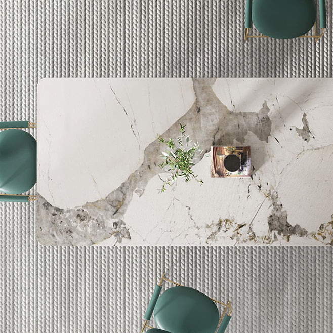 Modern Sintered Stone Dining Room Set Standard Height with Double Pedestal Base Dining Furniture