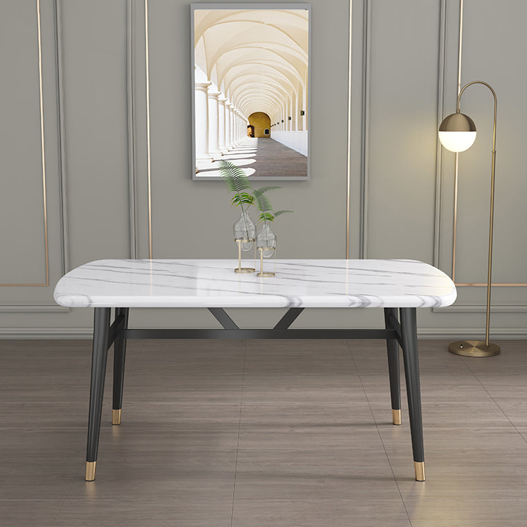 Moderne gesinterte Stein Esstischmöbel mit Rechteck -Form Dinette Set mit 4 Beintisch