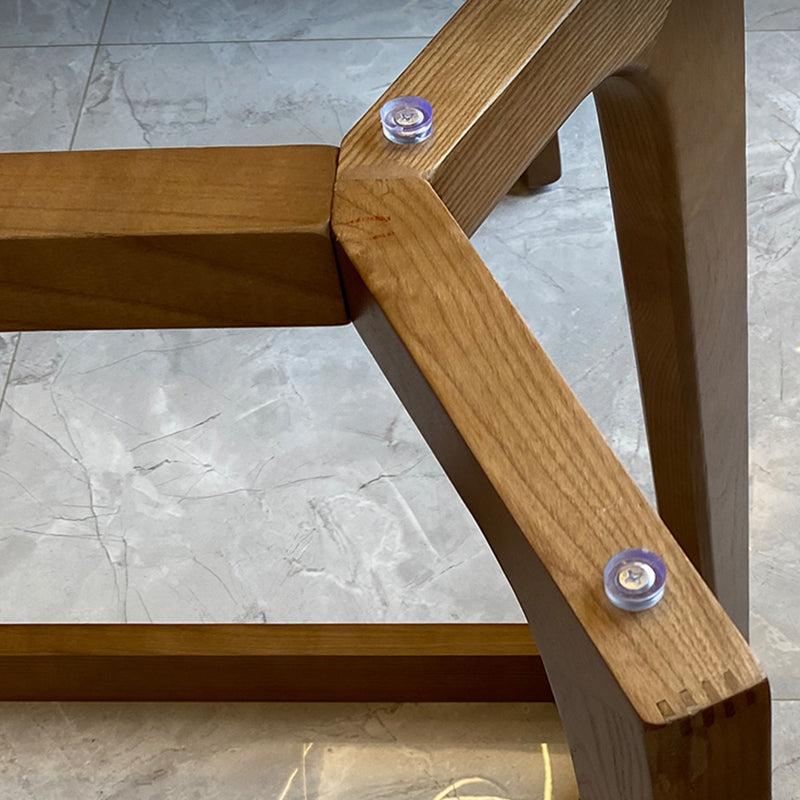 Contemporary Style White Slate Dining Table Rectangular Formal Dinette Set with Wood Base