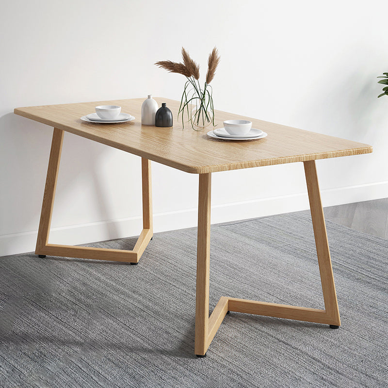 Minimalistische stijl vaste houten bovenkant eettafel set rechthoekige vorm formele keukenset