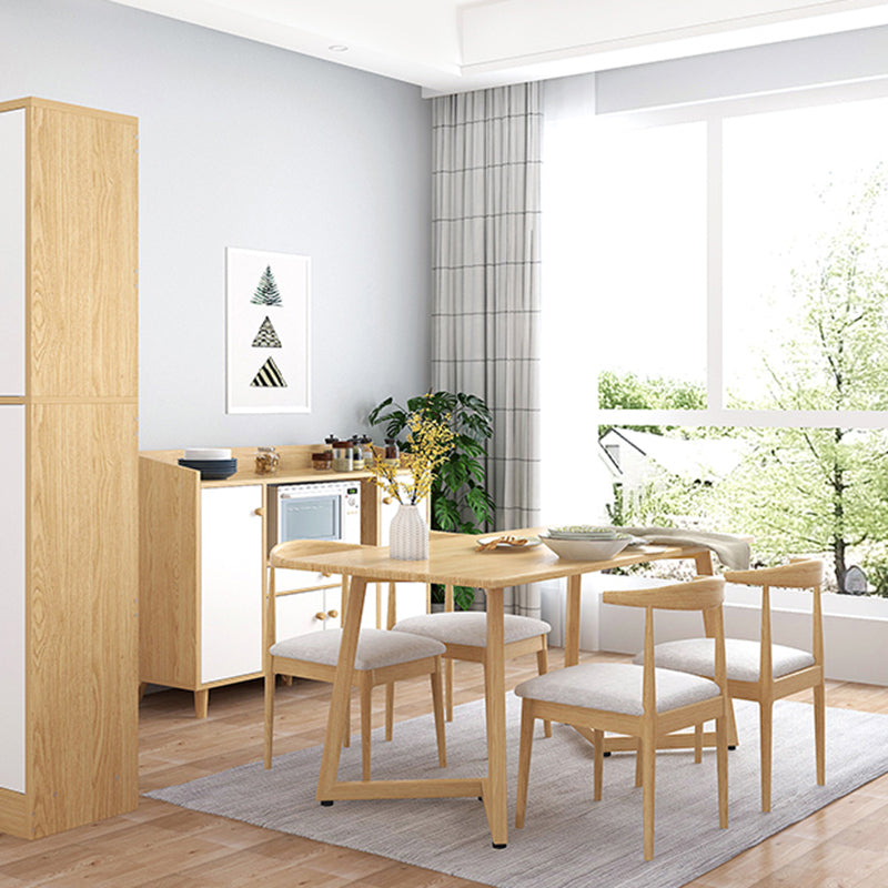 Minimalistische stijl vaste houten bovenkant eettafel set rechthoekige vorm formele keukenset