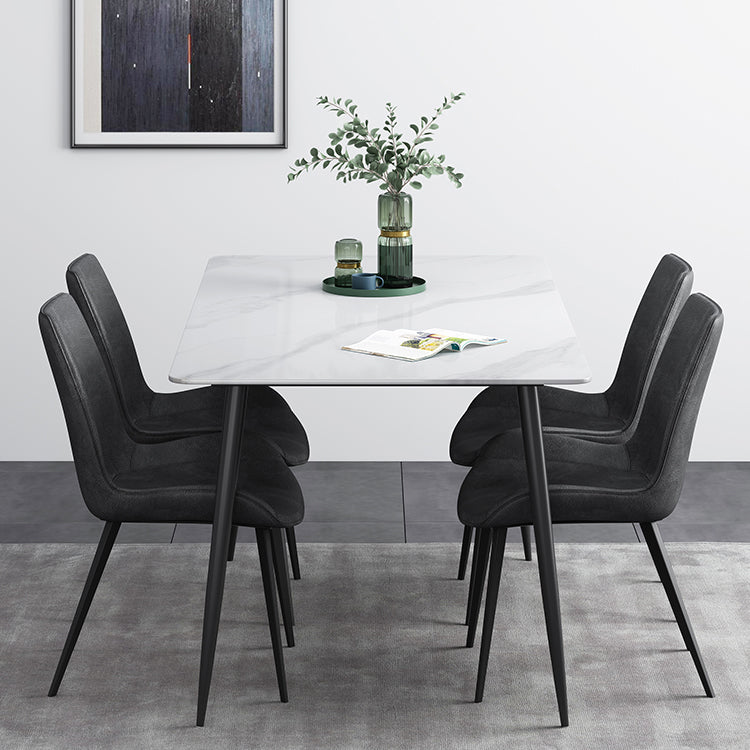 Kitchen Modern Sintered Stone Top Dinette Set with 4 Legs Table Dining Room Furniture