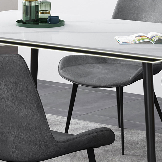 Kitchen Modern Sintered Stone Top Dinette Set with 4 Legs Table Dining Room Furniture