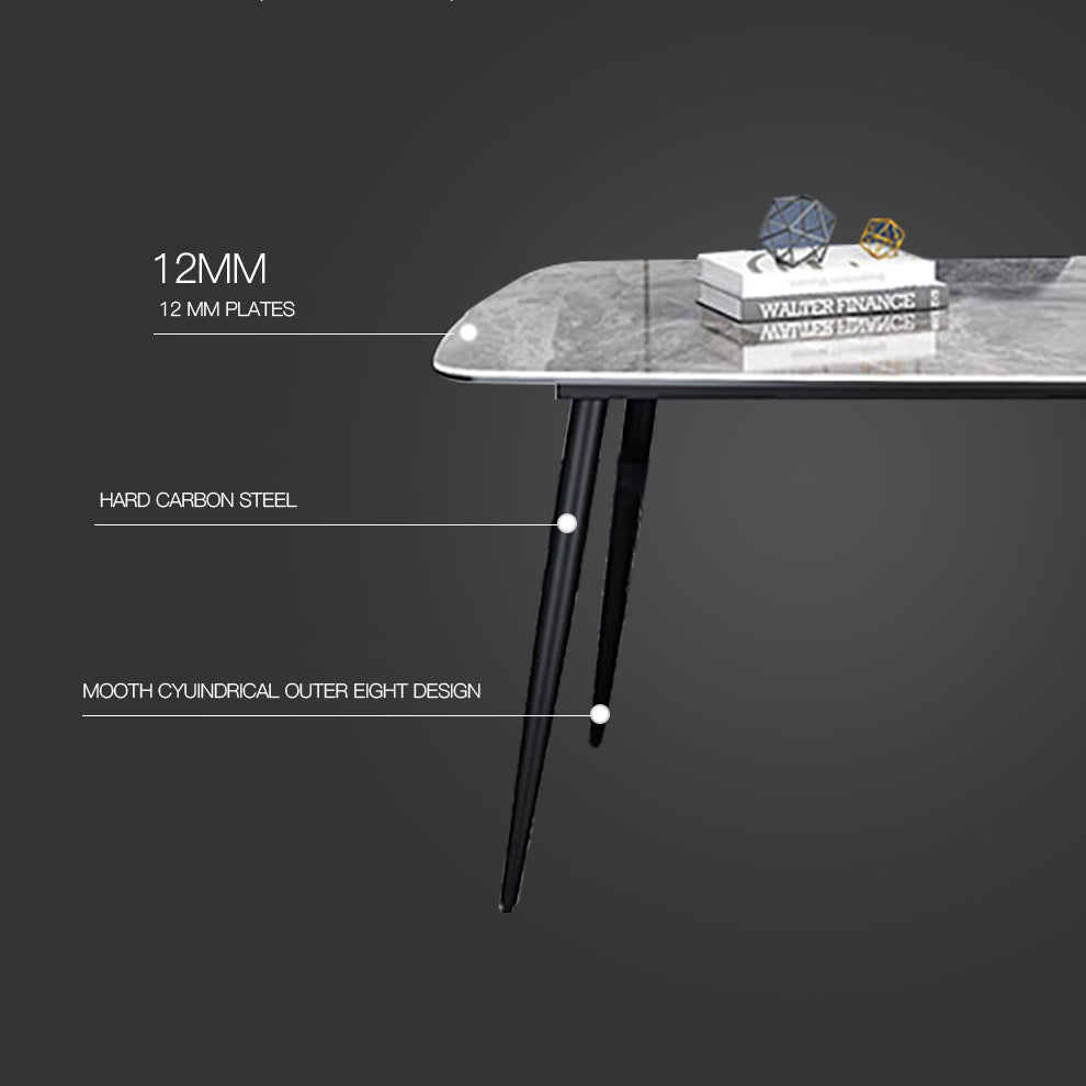 Zeitgenössischer Sinterstein -Esszimmer Set festes Esssatz mit Rechtecktisch für das Restaurant