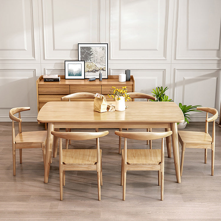 Minimalist Solid Wood Dining Set Standard Height with 4 Legs Base Dining¬†Room Set for Home Use