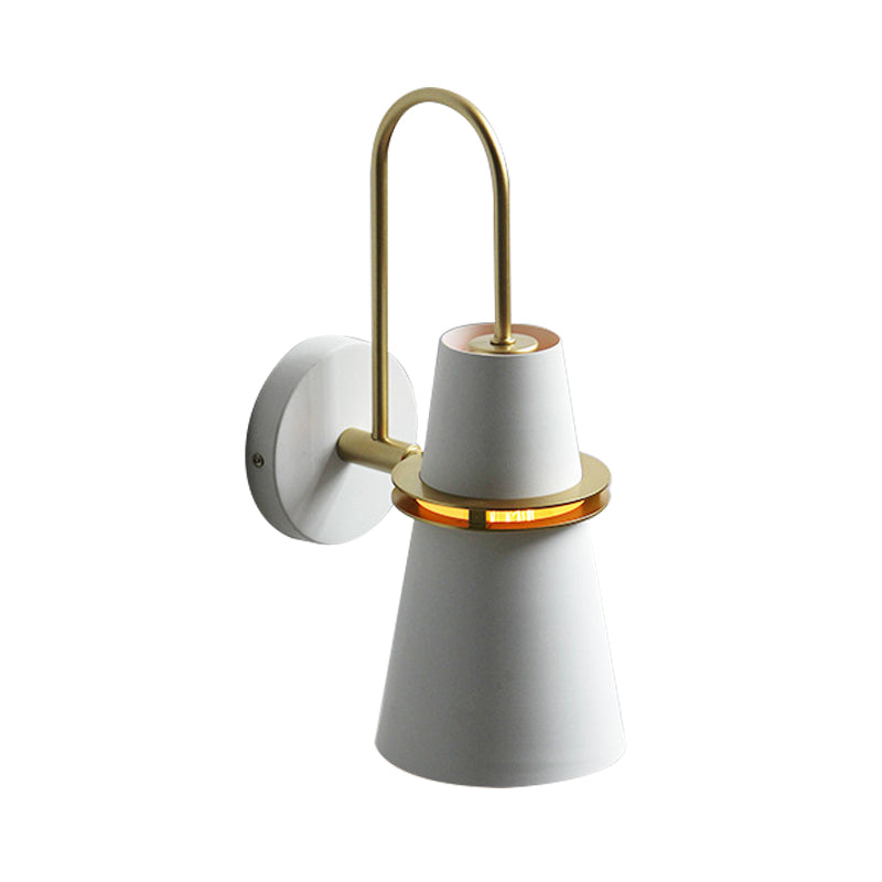 Modernismo Lámpara de pared de metal ligero de 1 cabeza de modernismo en negro/blanco/azul para el comedor