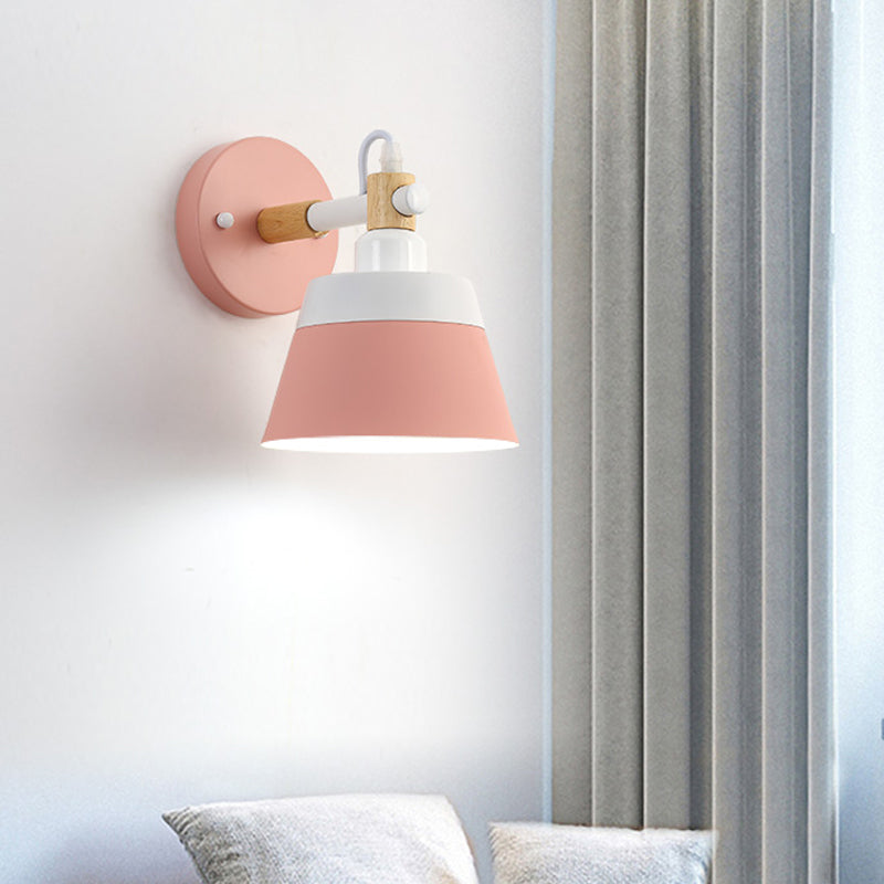 Macaron 1 kopmuurverlichting Zwart/roze brede flare SCONCE LIMMUTE MET METALEN TADHE