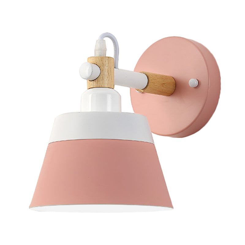 Macaron 1 kopmuurverlichting Zwart/roze brede flare SCONCE LIMMUTE MET METALEN TADHE