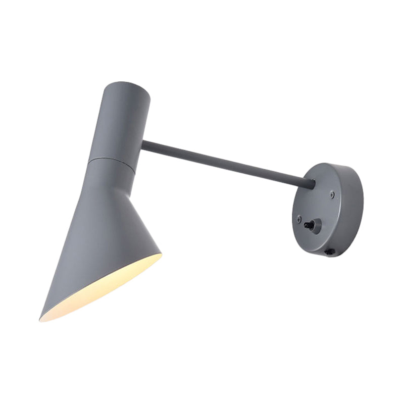 Luz de pared de bengala Minimalista metal 1 cabezal de luz lámpara en blanco/gris con nodo giratorio