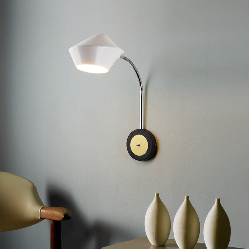 Luz de Urna Splach Metal Contemporánea 1 Iluminación montada en la pared de bulbo en blanco y negro