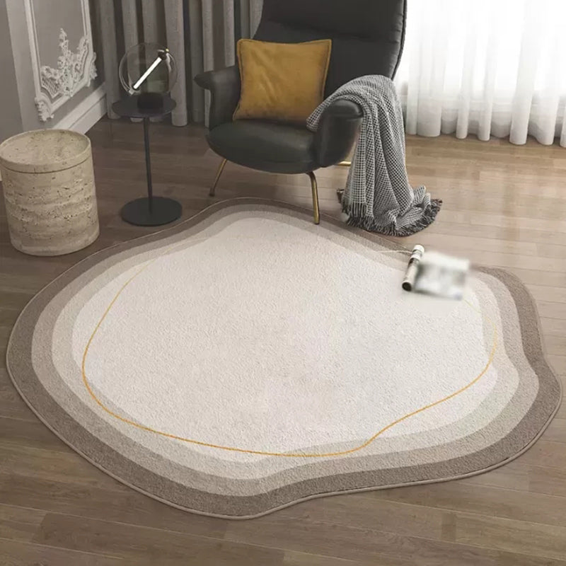 Simple Indoor Room Indoor Rug White Abstract Rug Polyester Carpet for Living Room