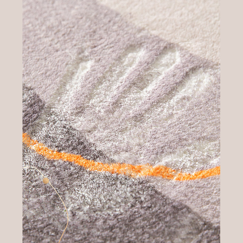Simple Indoor Room Indoor Rug White Abstract Rug Polyester Carpet for Living Room
