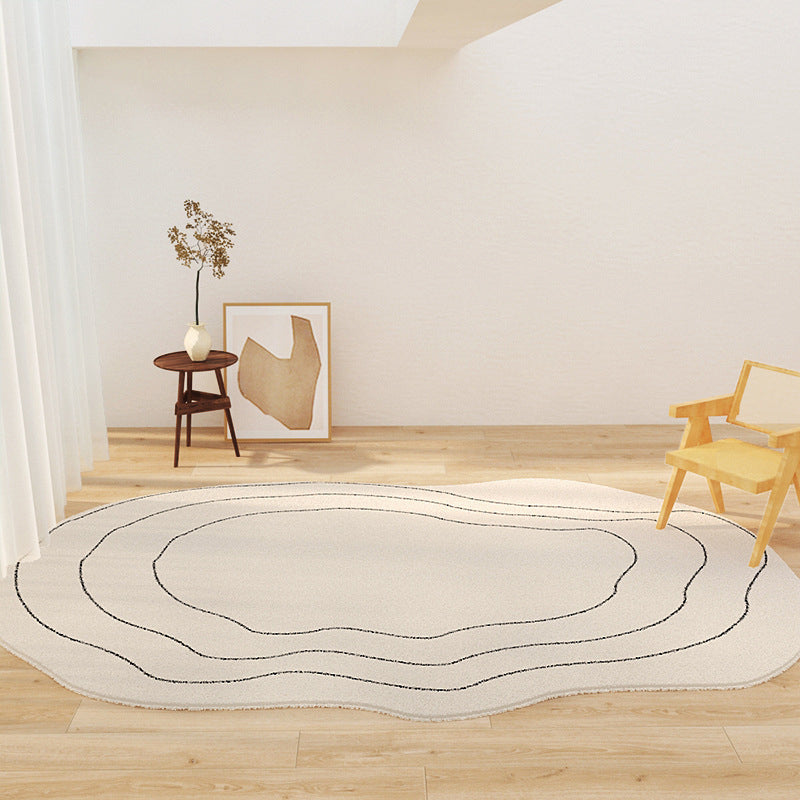 Tapis abstrait décontracté tapis en polyester tapis lavable anti-split pour le salon