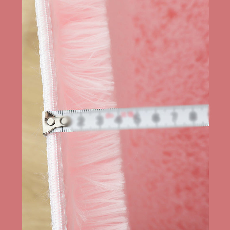 Simple Indoor Room Rug Pink Pure Color Carpet Polyester Non-Split Indoor Carpet