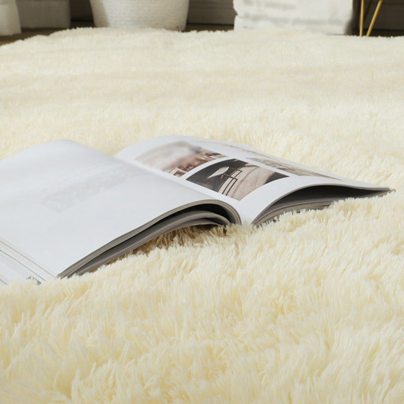 Simple Indoor Room Rug Pink Pure Color Carpet Polyester Non-Split Indoor Carpet